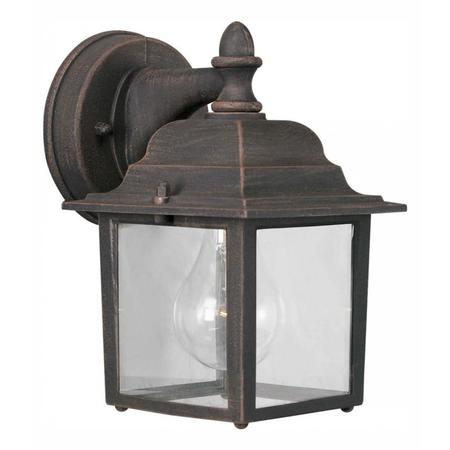 FORTE One Light Painted Rust Clear Panels Glass Wall Lantern 1745-01-28